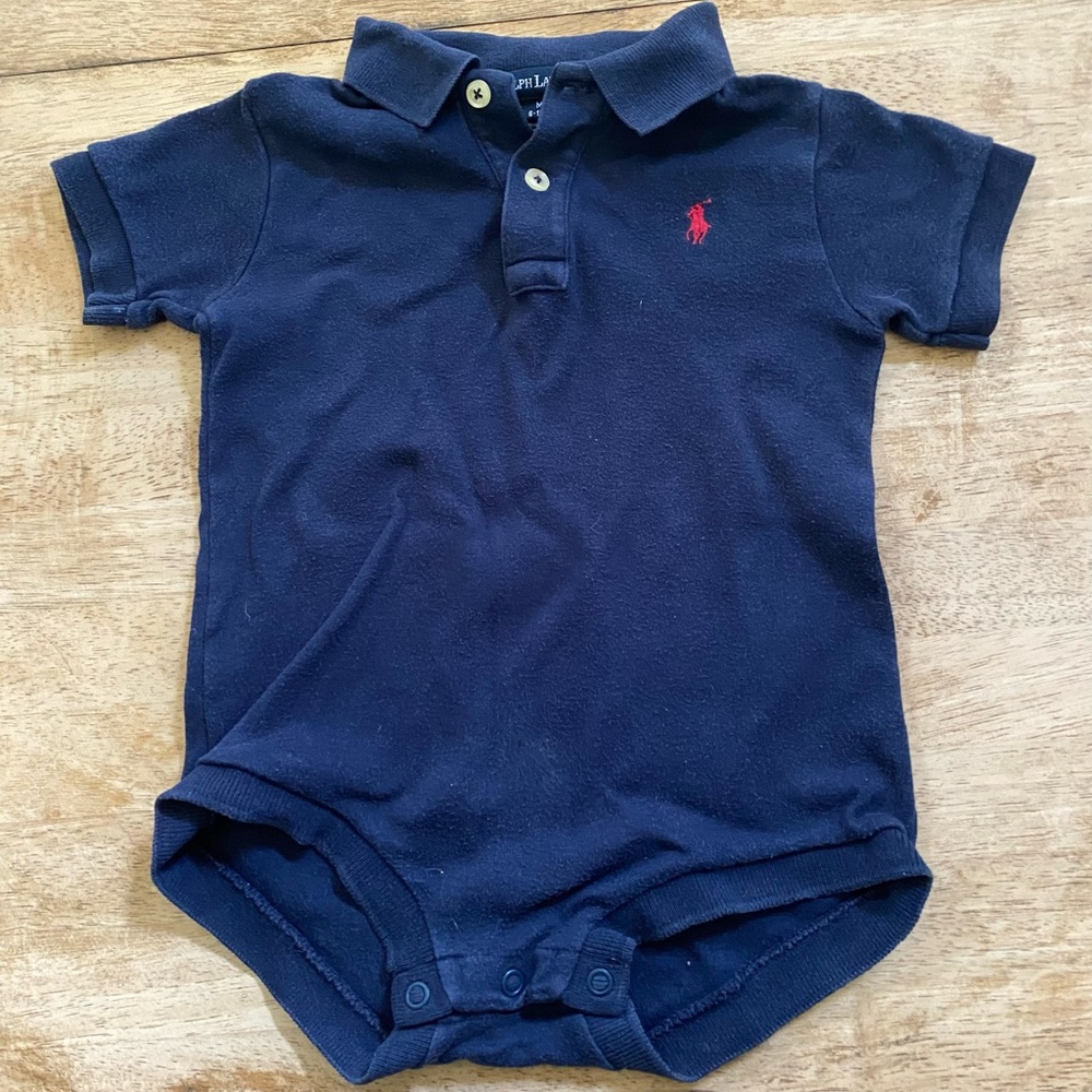 Vintage Ralph Lauren Infant Sz M (6-12m) Navy Soft Cotton Bodysuit